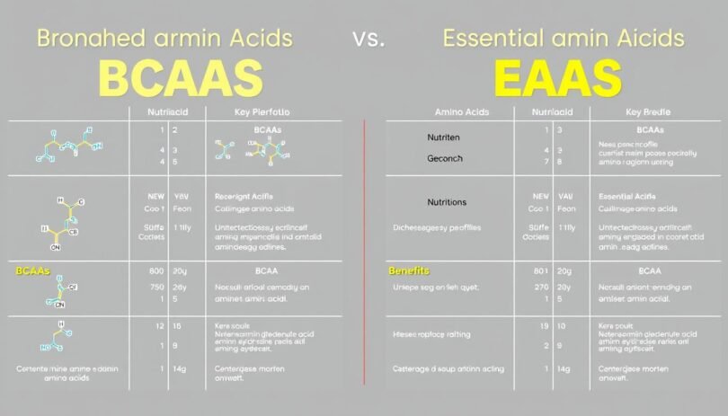 diffrent between bcaa and eaa . a brief comparison