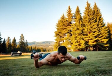 man exercising outdoors