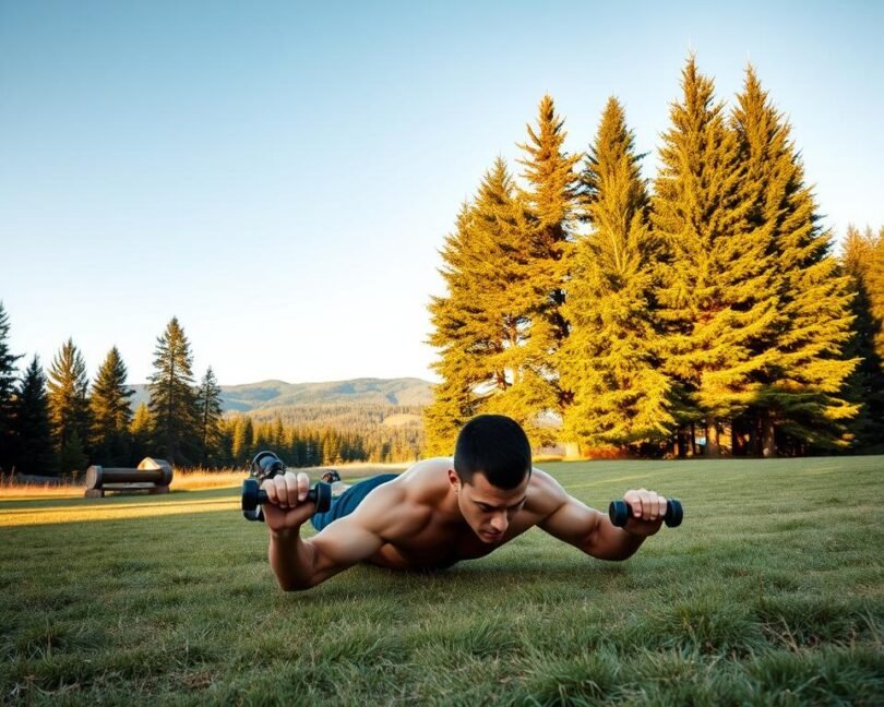 man exercising outdoors